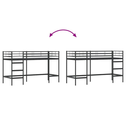 Kinderloftbett Schwarz 74,5 x 190 cm Stahl