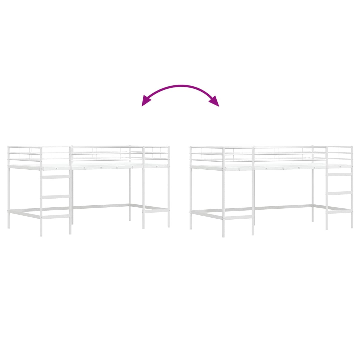 Kinderloftbett Weiß 79,5 x 200 cm Stahl