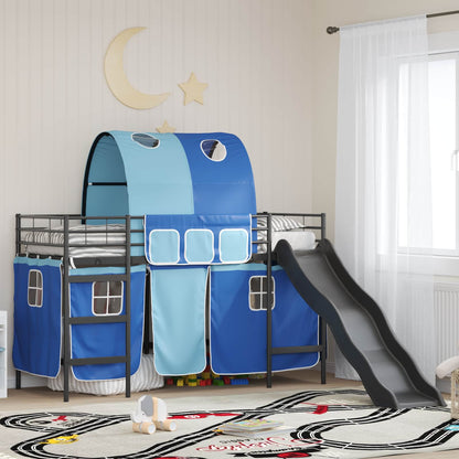 Kinder-Etagenbett Schwarz und Blau 90 x 190 cm Metall