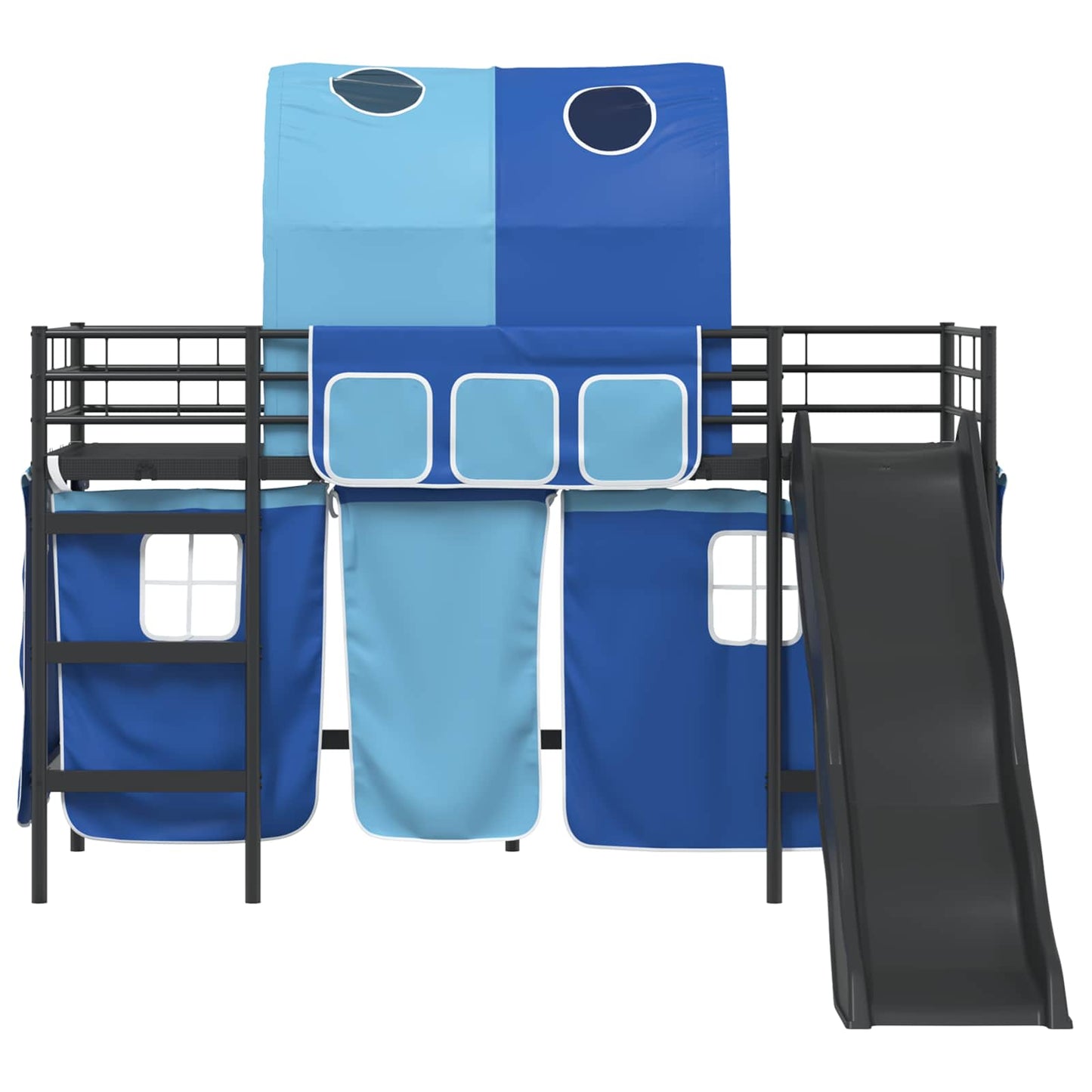 Kinder-Etagenbett Schwarz und Blau 90 x 190 cm Metall