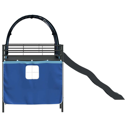 Kinder-Etagenbett Schwarz und Blau 90 x 200 cm Metall