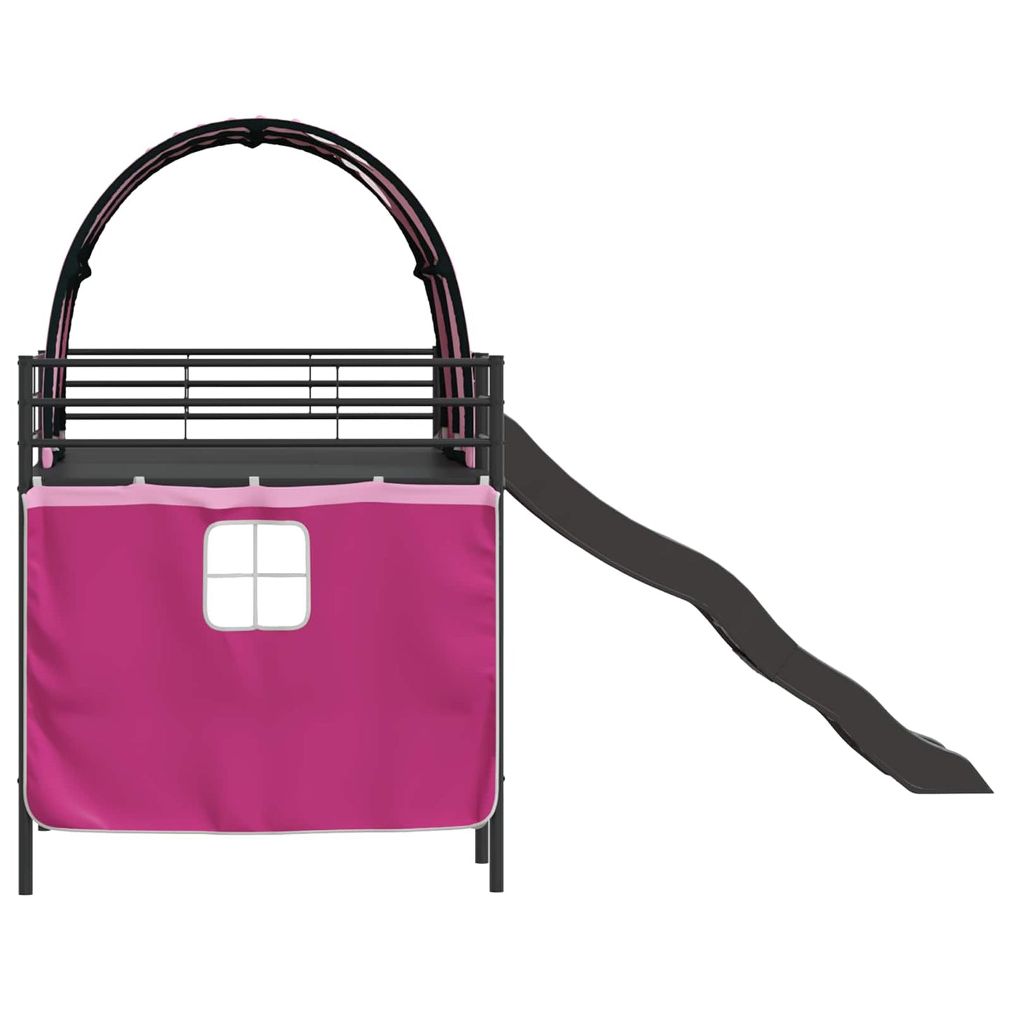 Kinder-Etagenbett Schwarz und Pink 90 x 200 cm Metall