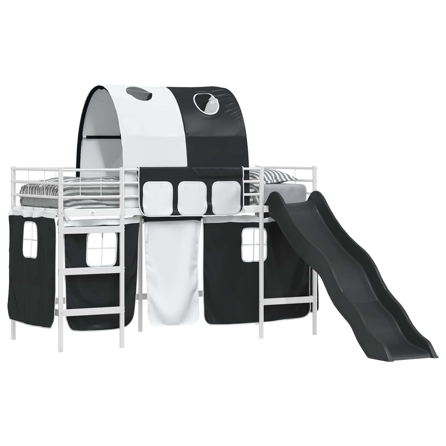 Kinder-Etagenbett Weiß und Schwarz 90 x 190 cm Metall