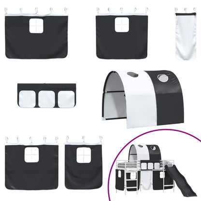 Kinder-Etagenbett Weiß und Schwarz 90 x 190 cm Metall