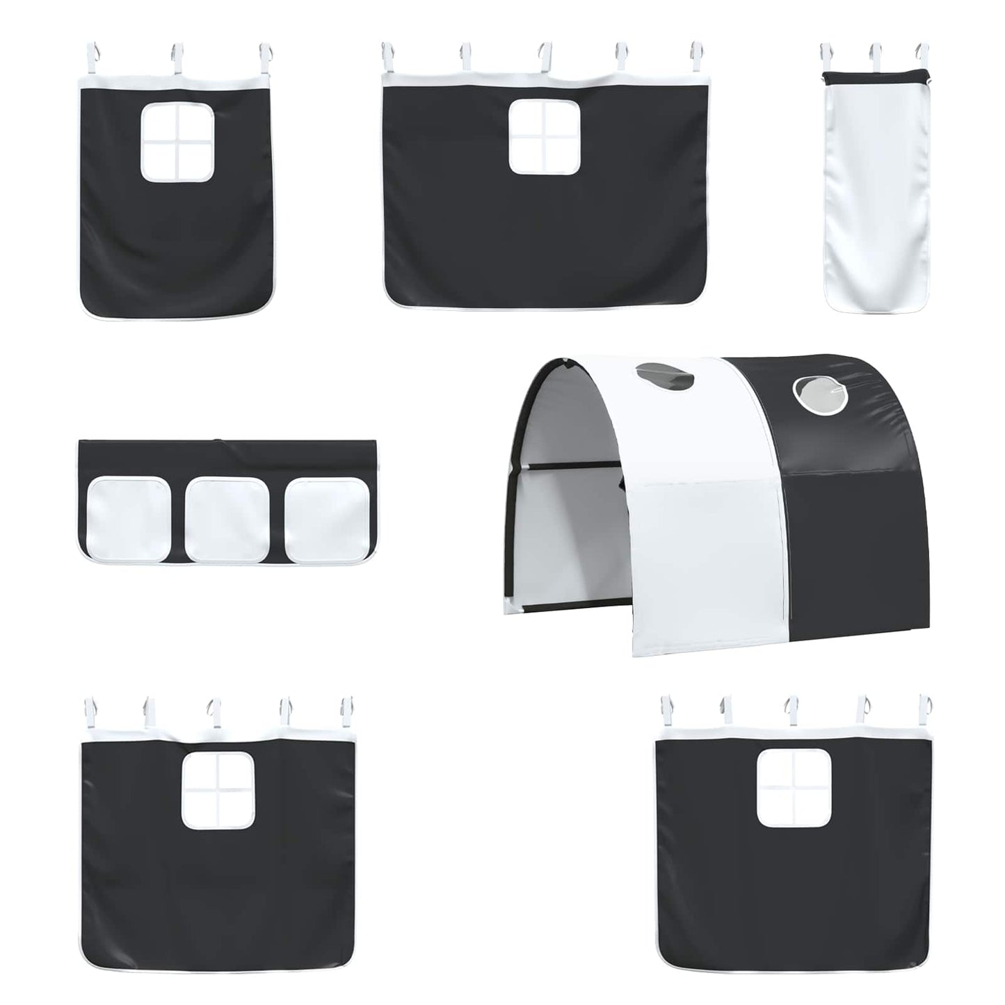 Kinder-Etagenbett Weiß und Schwarz 90 x 190 cm Metall