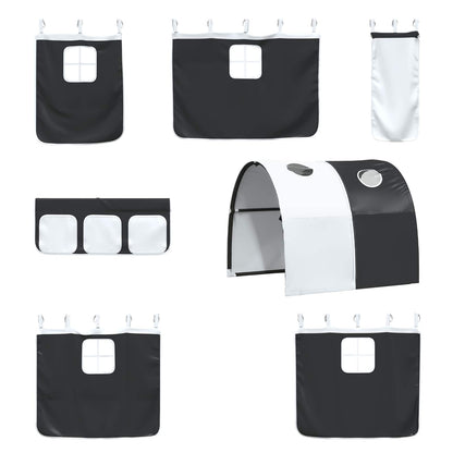 Kinder-Etagenbett Weiß und Schwarz 90 x 190 cm Metall