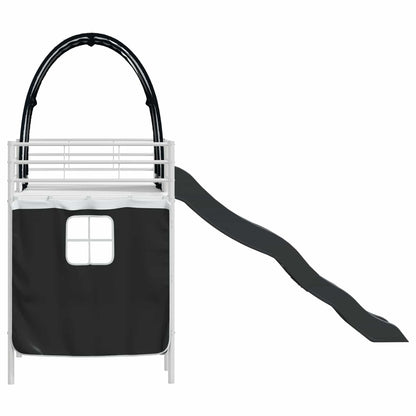 Kinder-Etagenbett Weiß und Schwarz 90 x 190 cm Metall