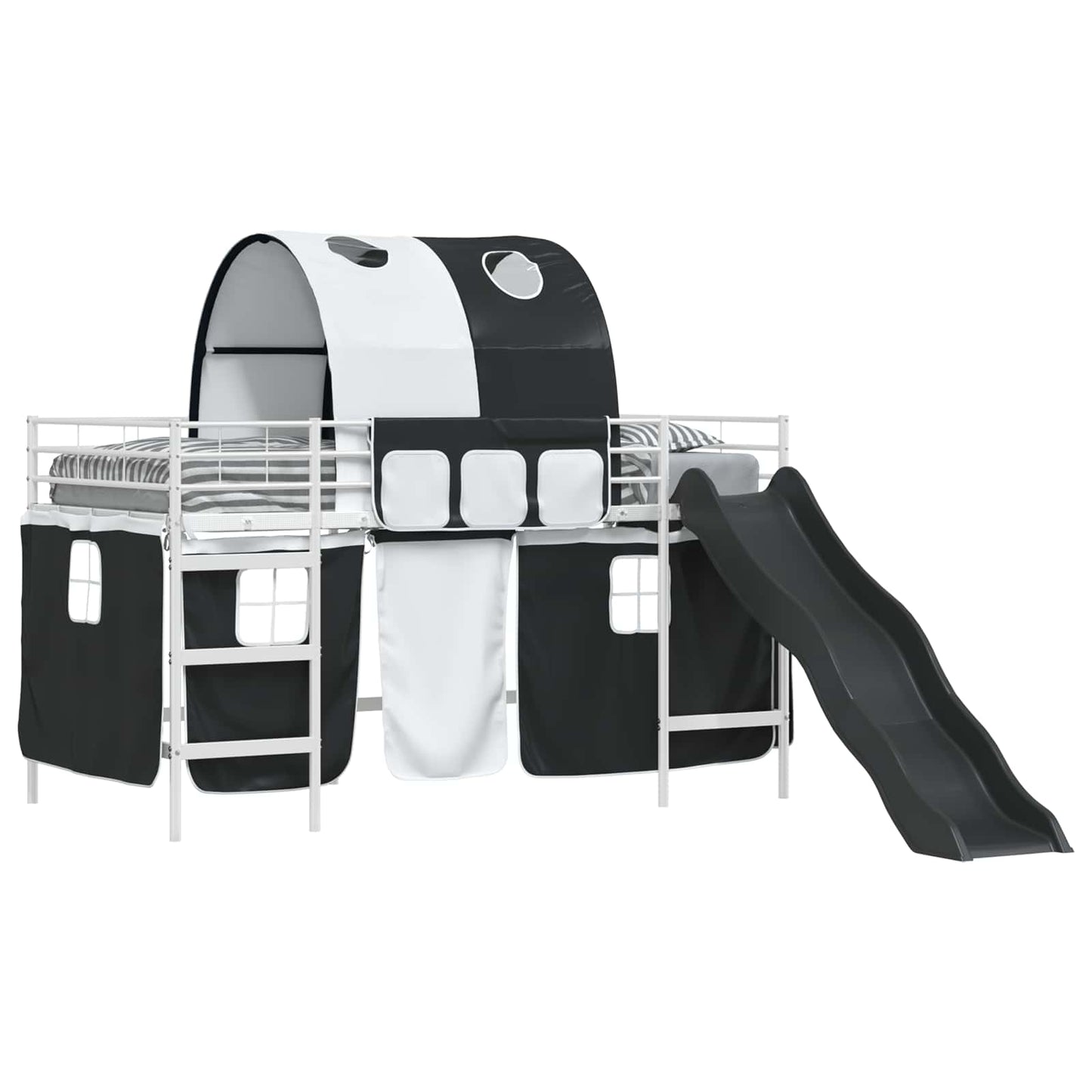 Kinder-Etagenbett Weiß und Schwarz 107 x 200 cm Metall