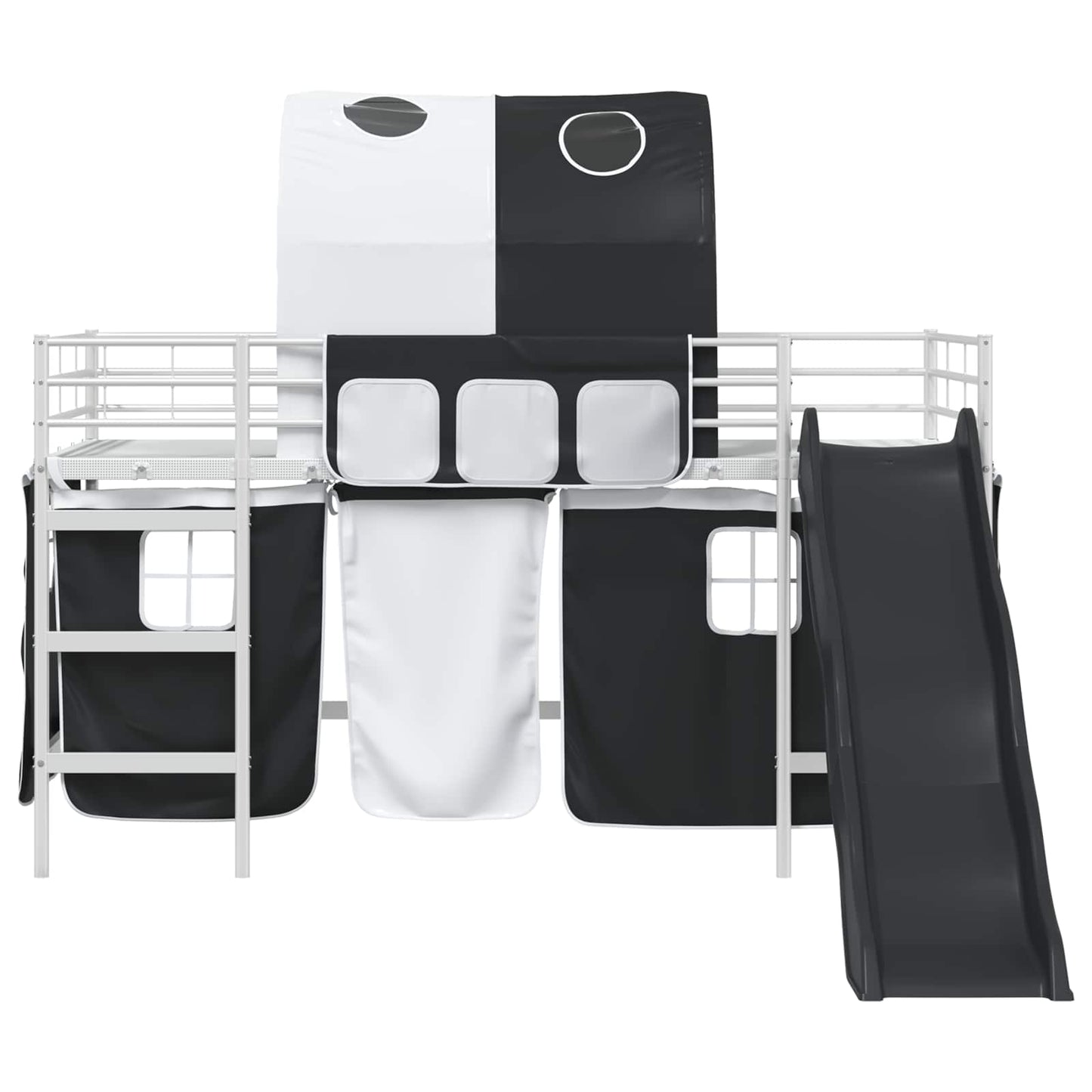 Kinder-Etagenbett Weiß und Schwarz 107 x 200 cm Metall