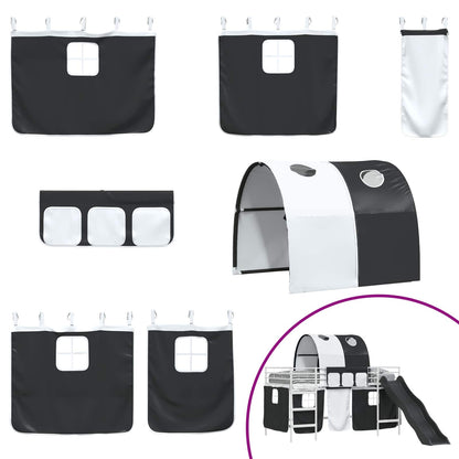 Kinder-Etagenbett Weiß und Schwarz 107 x 200 cm Metall