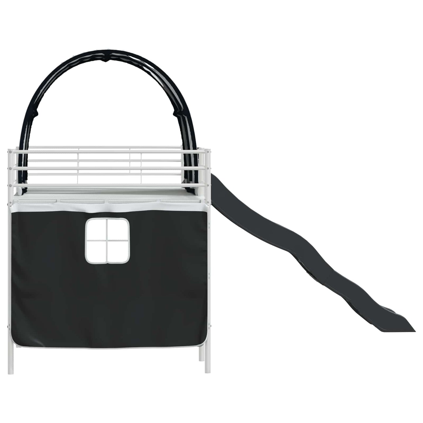 Kinder-Etagenbett Weiß und Schwarz 107 x 200 cm Metall