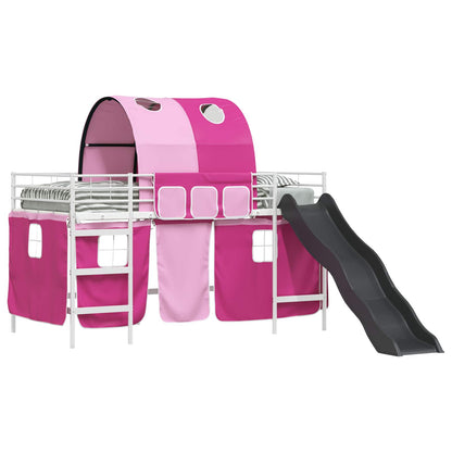 Kinder-Etagenbett Weiß und Rosa 79,5 x 200 cm Metall