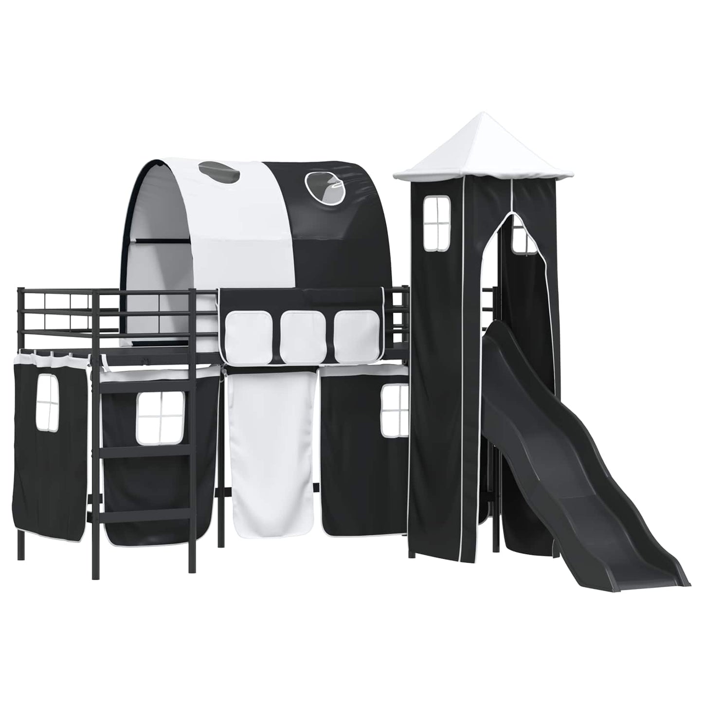 Kinderloftbett Schwarz 74,5 x 190 cm Metall