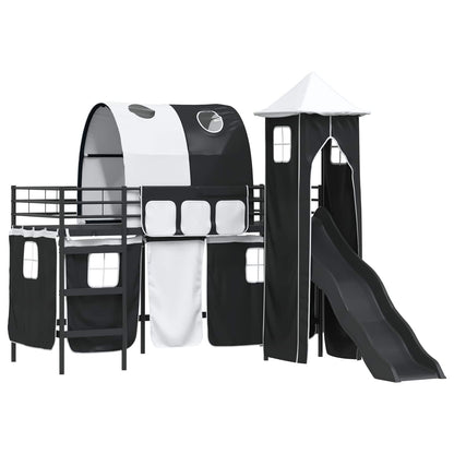 Kinderloftbett Schwarz 74,5 x 190 cm Metall