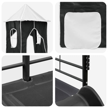 Kinderloftbett Schwarz 79,5 x 200 cm Metall