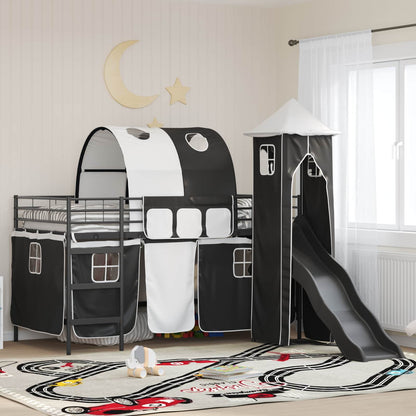 Kinderloftbett Schwarz 79,5 x 200 cm Metall