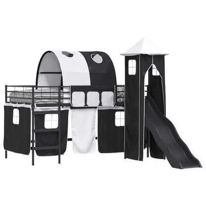 Kinderloftbett Schwarz 79,5 x 200 cm Metall