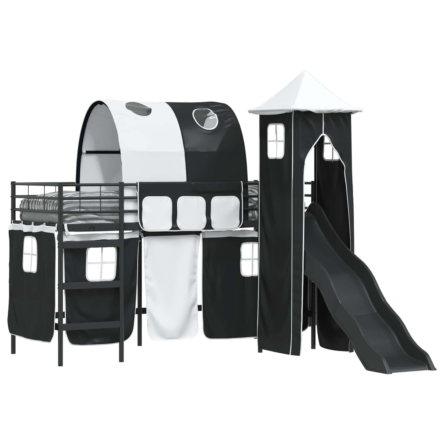 Kinderloftbett Schwarz 99,5 x 190 cm Metall