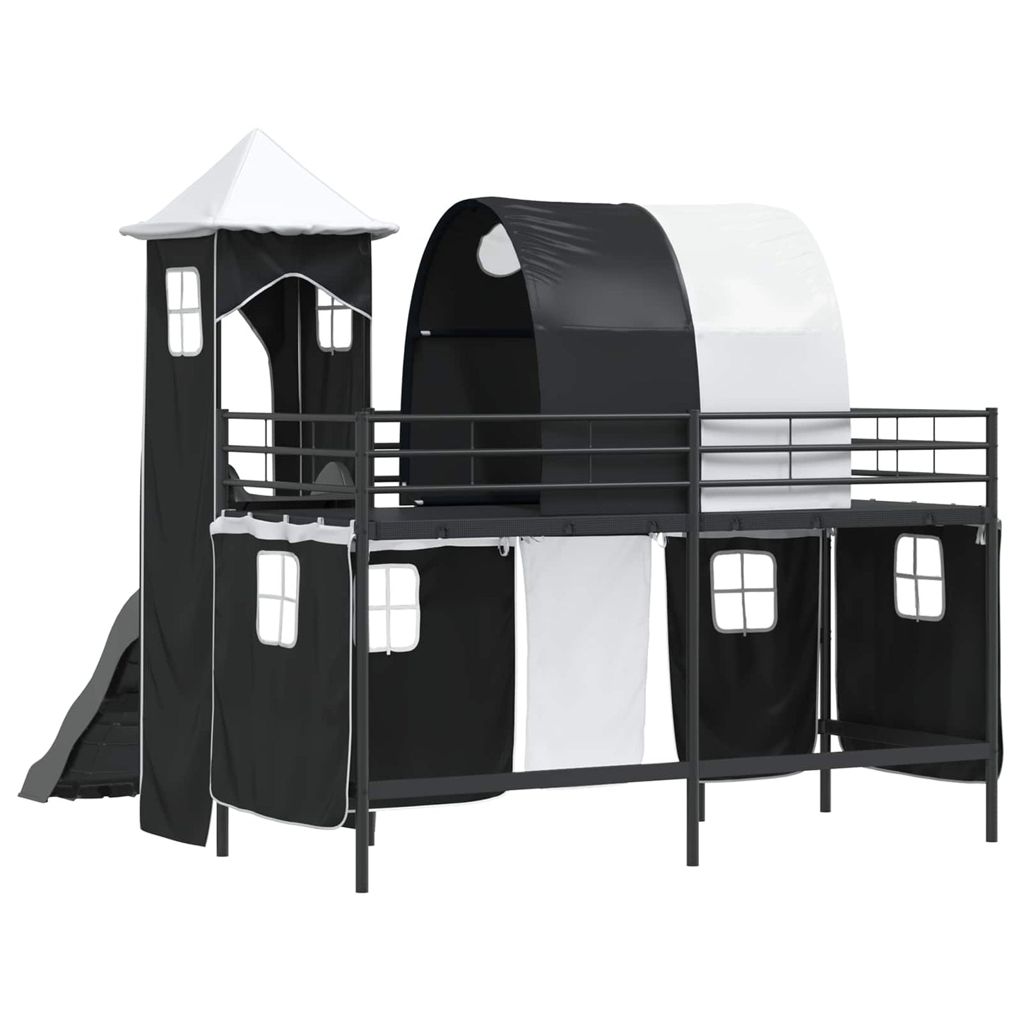 Kinderloftbett Schwarz 99,5 x 190 cm Metall