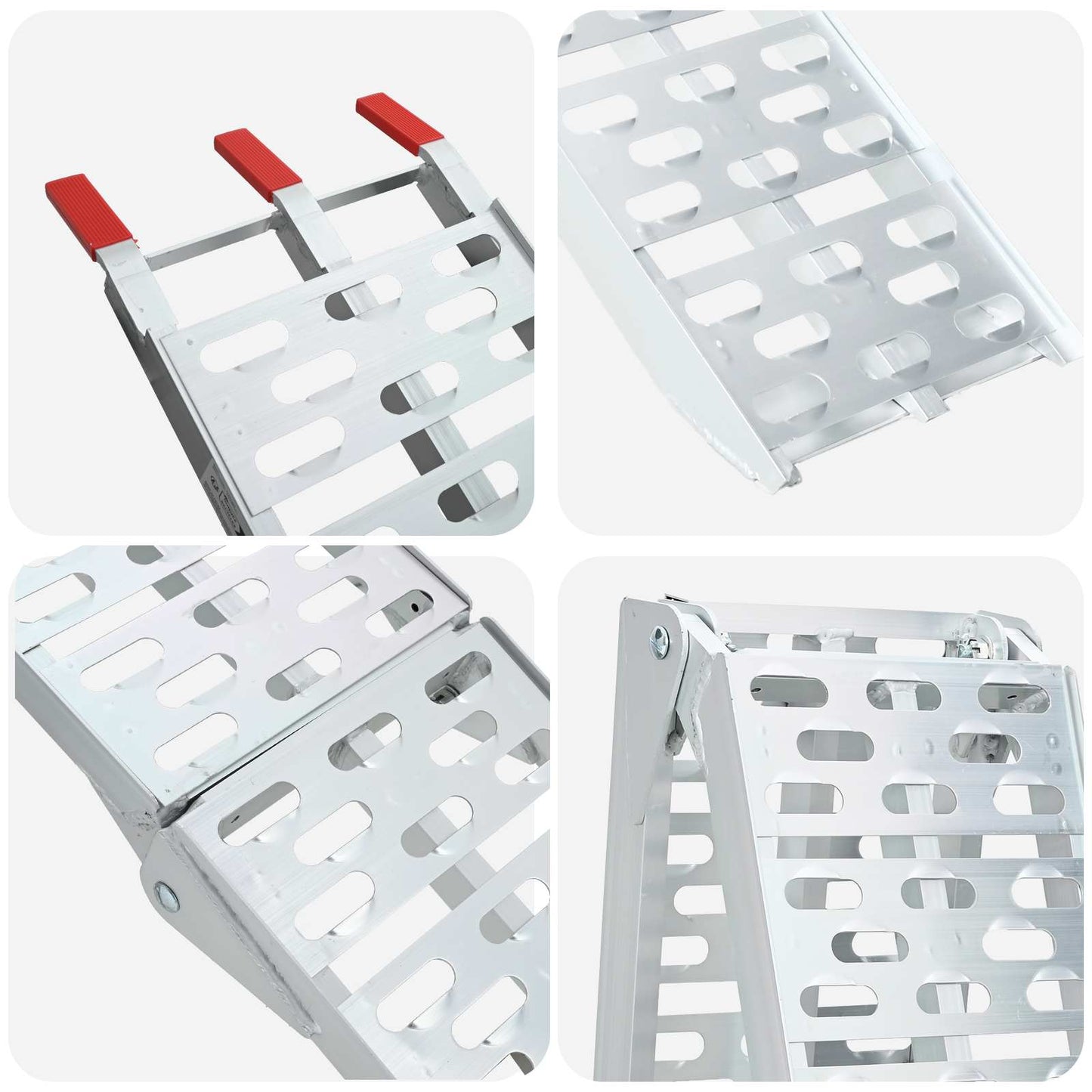 Zusammenklappbare Motorradrampe 340 kg pro Rampe 2 Stk. Silber