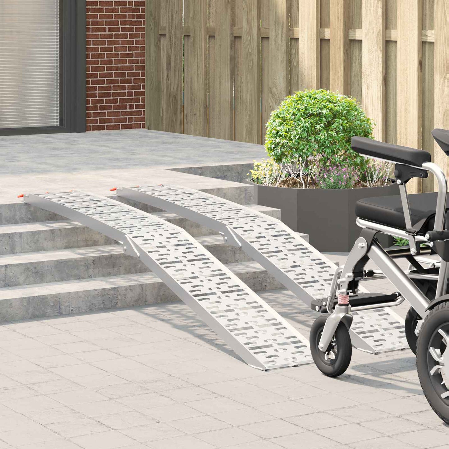 Zusammenklappbare Motorradrampe 340 kg pro Rampe 2 Stk. Silber