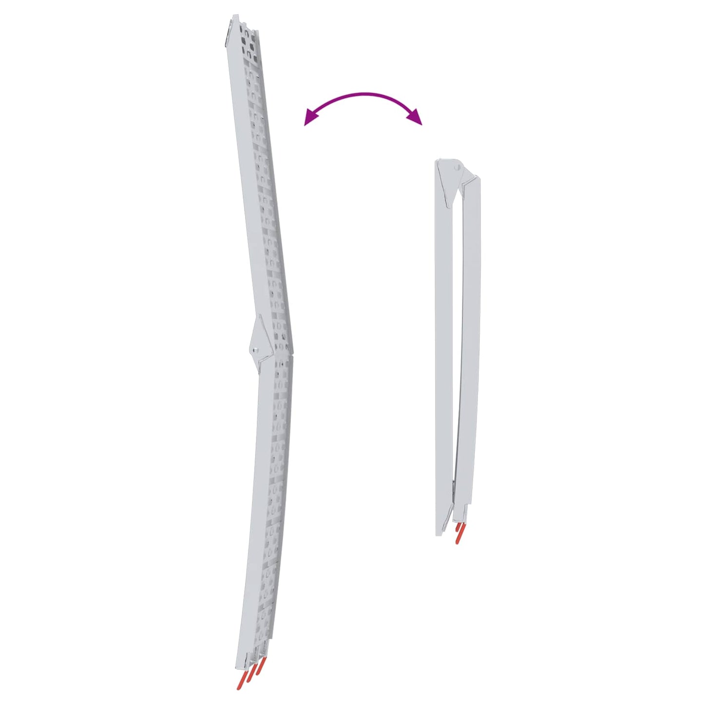 Zusammenklappbare Motorradrampe 340 kg pro Rampe 2 Stk. Silber