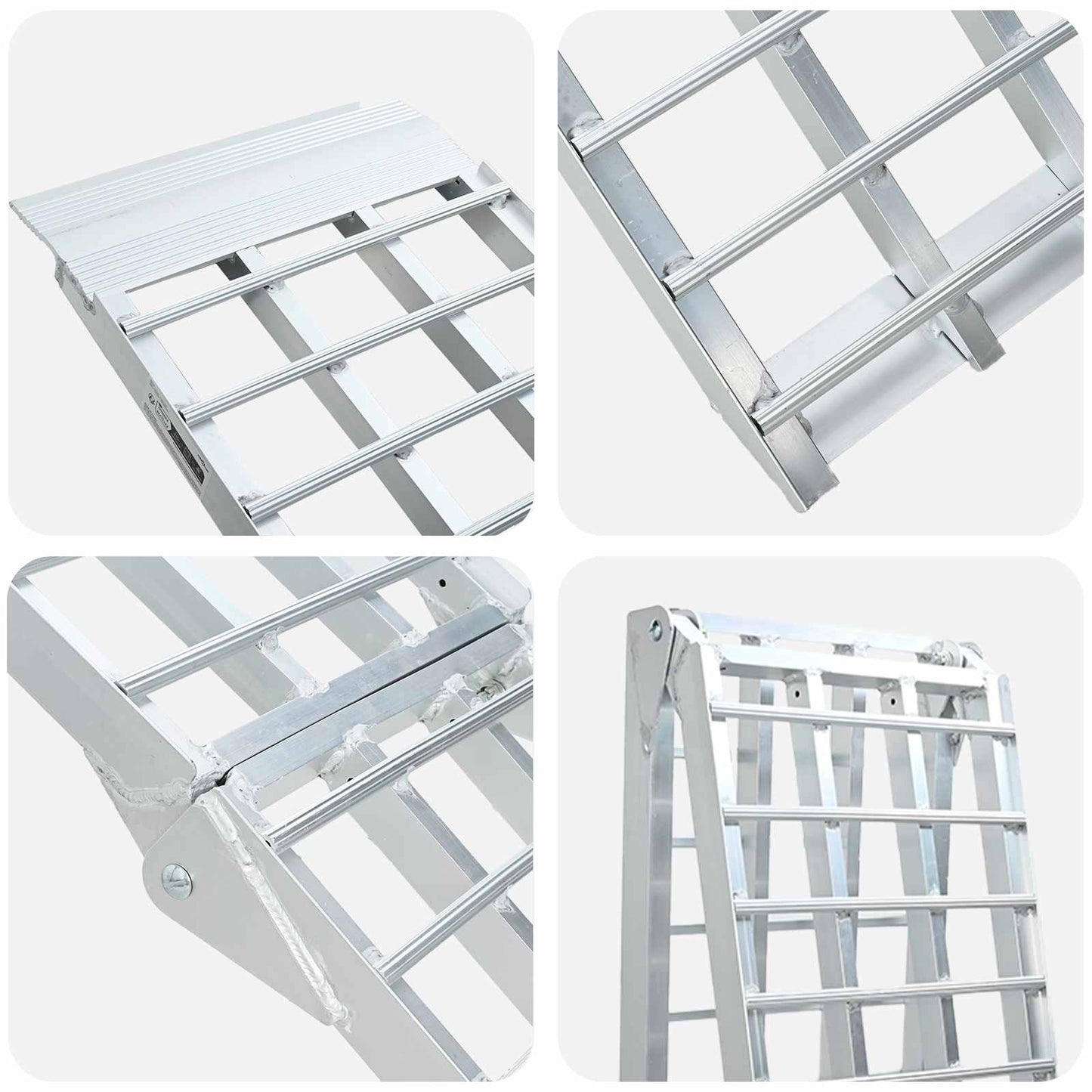 Motorradrampe 680 kg Silber 230 x 44 x 5 cm Aluminium