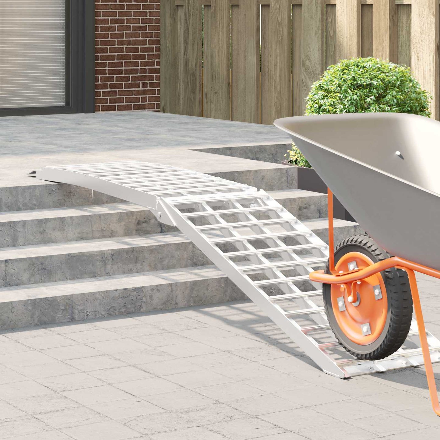 Motorradrampe 680 kg Silber 230 x 44 x 5 cm Aluminium