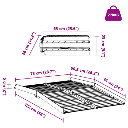 Rampe für Rollstühle 270 kg Silber 92 x 73 x 5 cm Aluminium