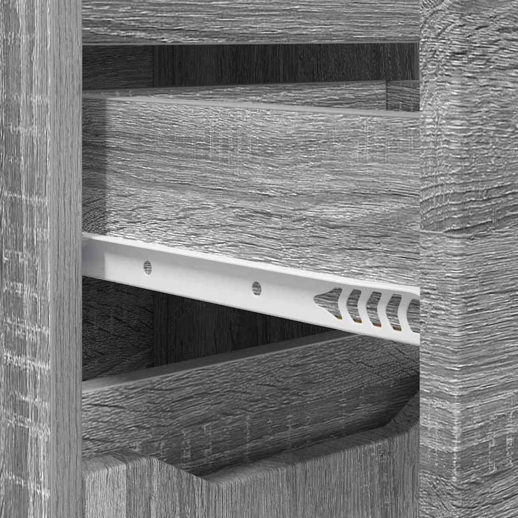 Badezimmerschrank mit Regal Graues Sonoma 30,5 x 30 x 101 cm