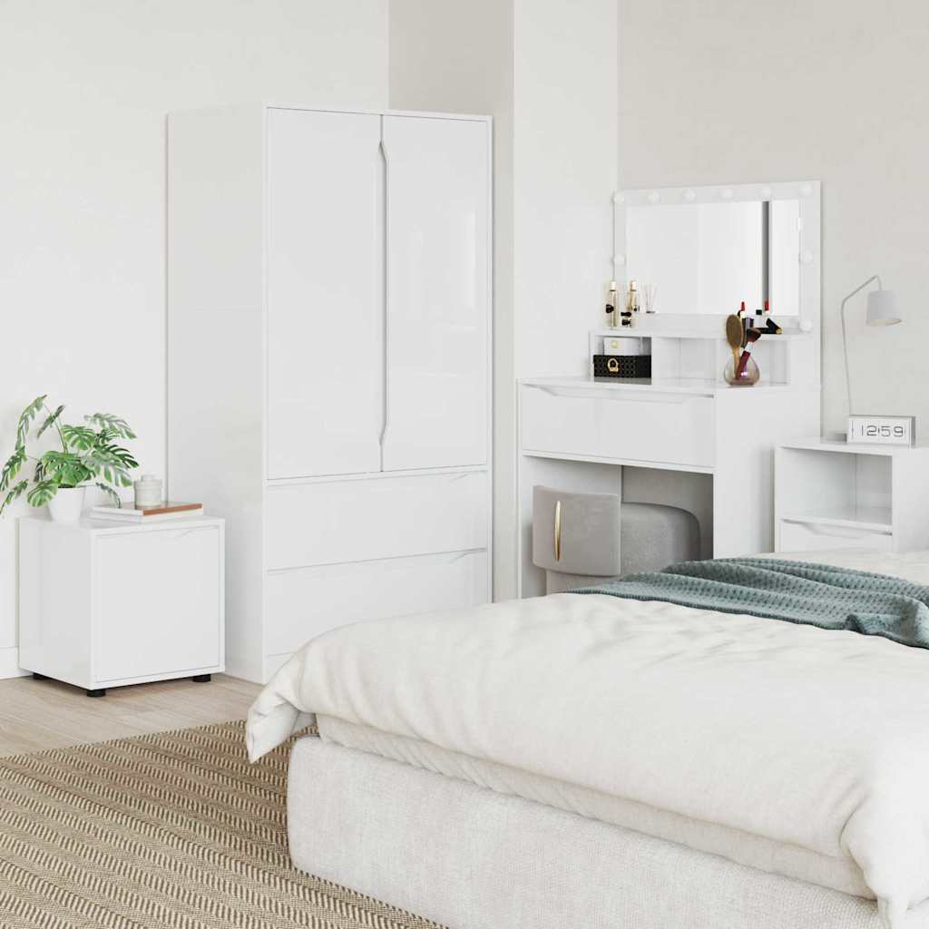 Badezimmerschrank Hochglanz Weiß 40,5 x 40 x 44 cm