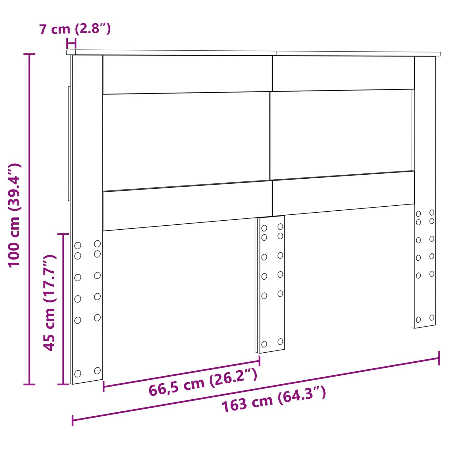 Kopfteil mit Kopfteil Beton Grau 160 cm Holzwerkstoff
