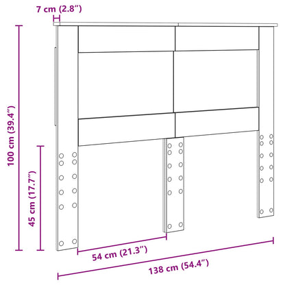 Kopfteil mit Kopfteil Graues Sonoma 135 cm Holzwerkstoff