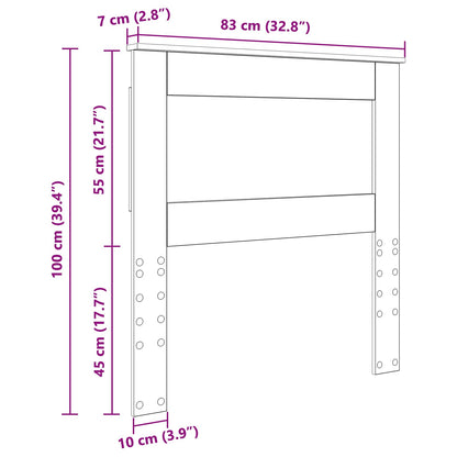 Kopfteil mit Kopfteil Schwarz Eichen-Optik 80 cm Holzwerkstoff