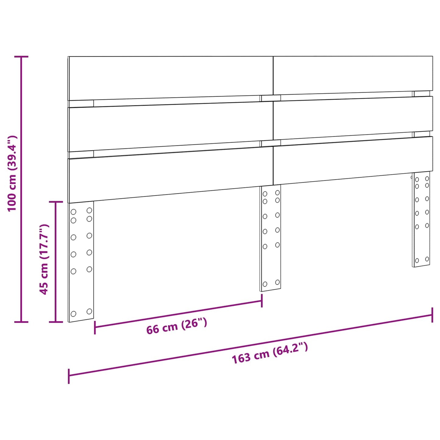 Kopfteil Graues Sonoma 160 cm Holzwerkstoff