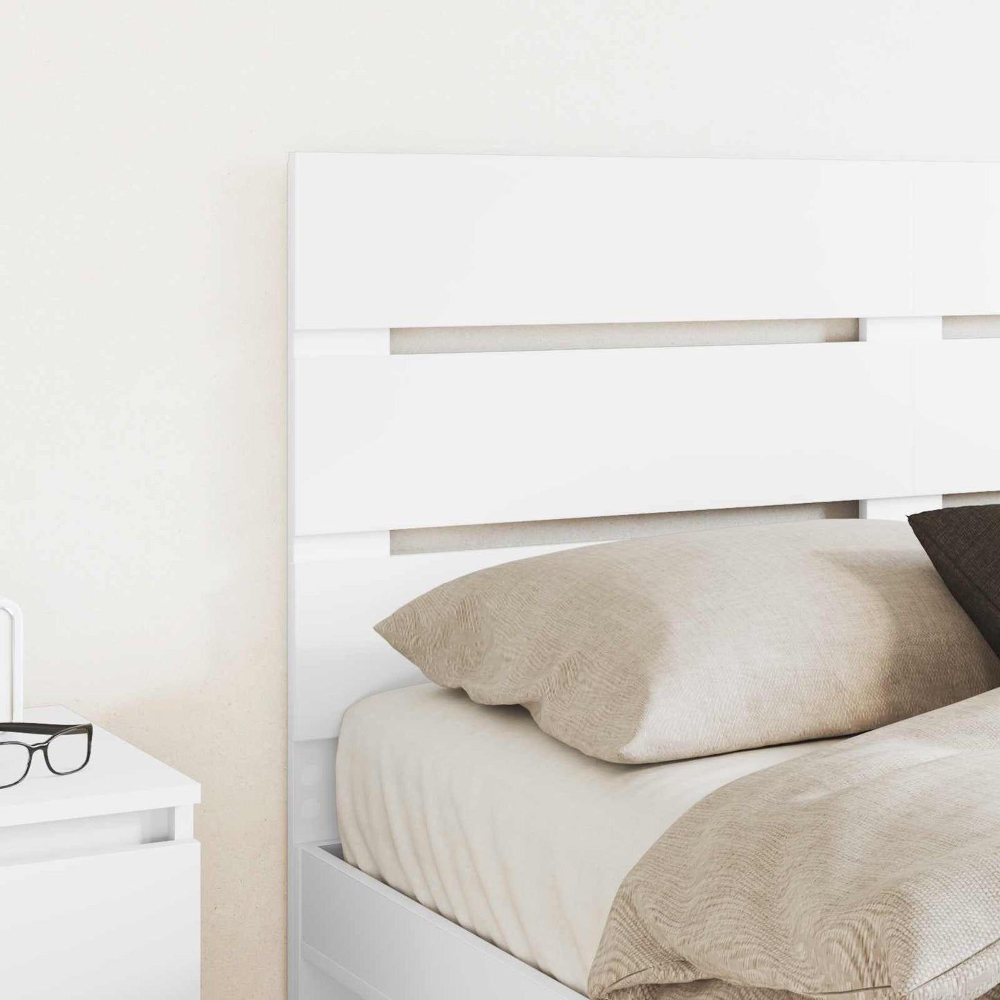 Kopfteil Weiß 135 cm Holzwerkstoff