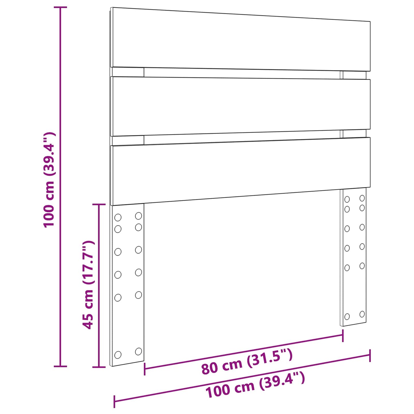 Kopfteil Sonoma-Eiche 100 cm Holzwerkstoff