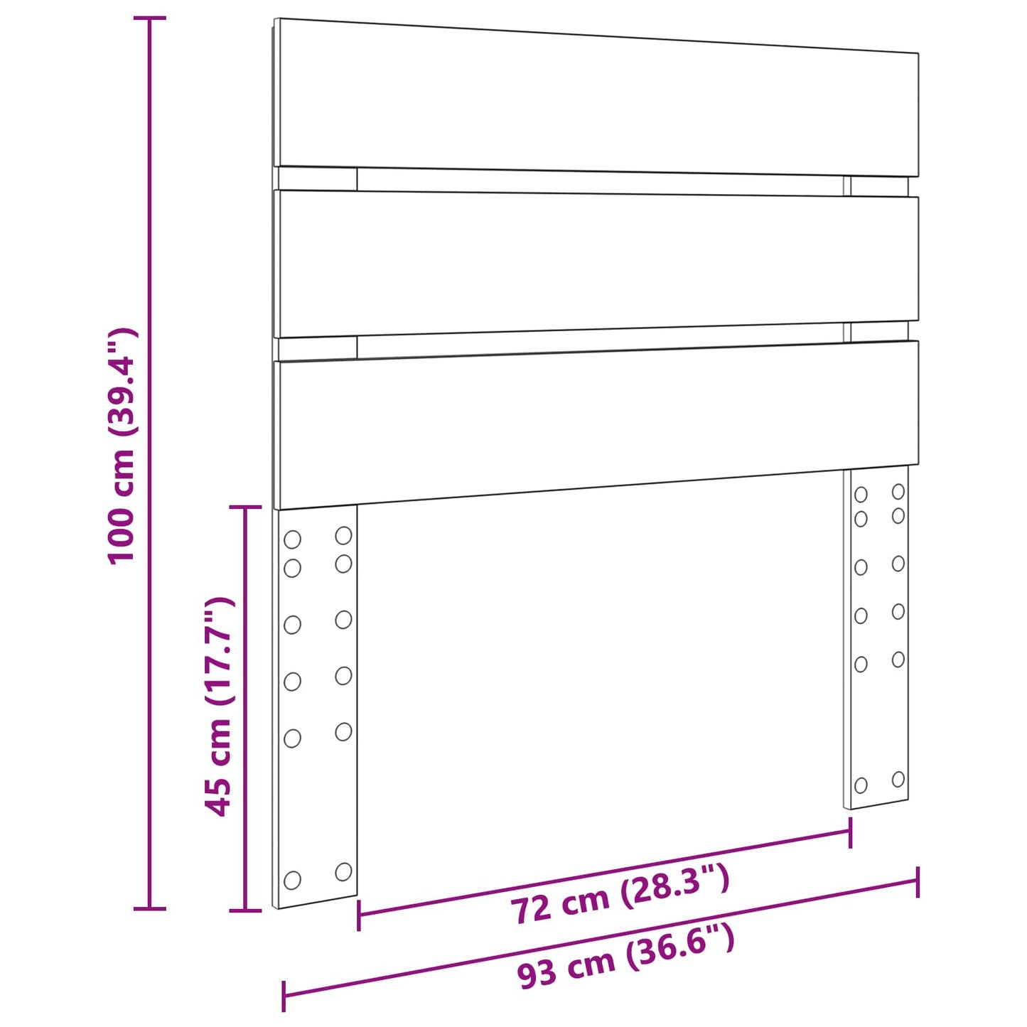Kopfteil Weiß 90 cm Holzwerkstoff