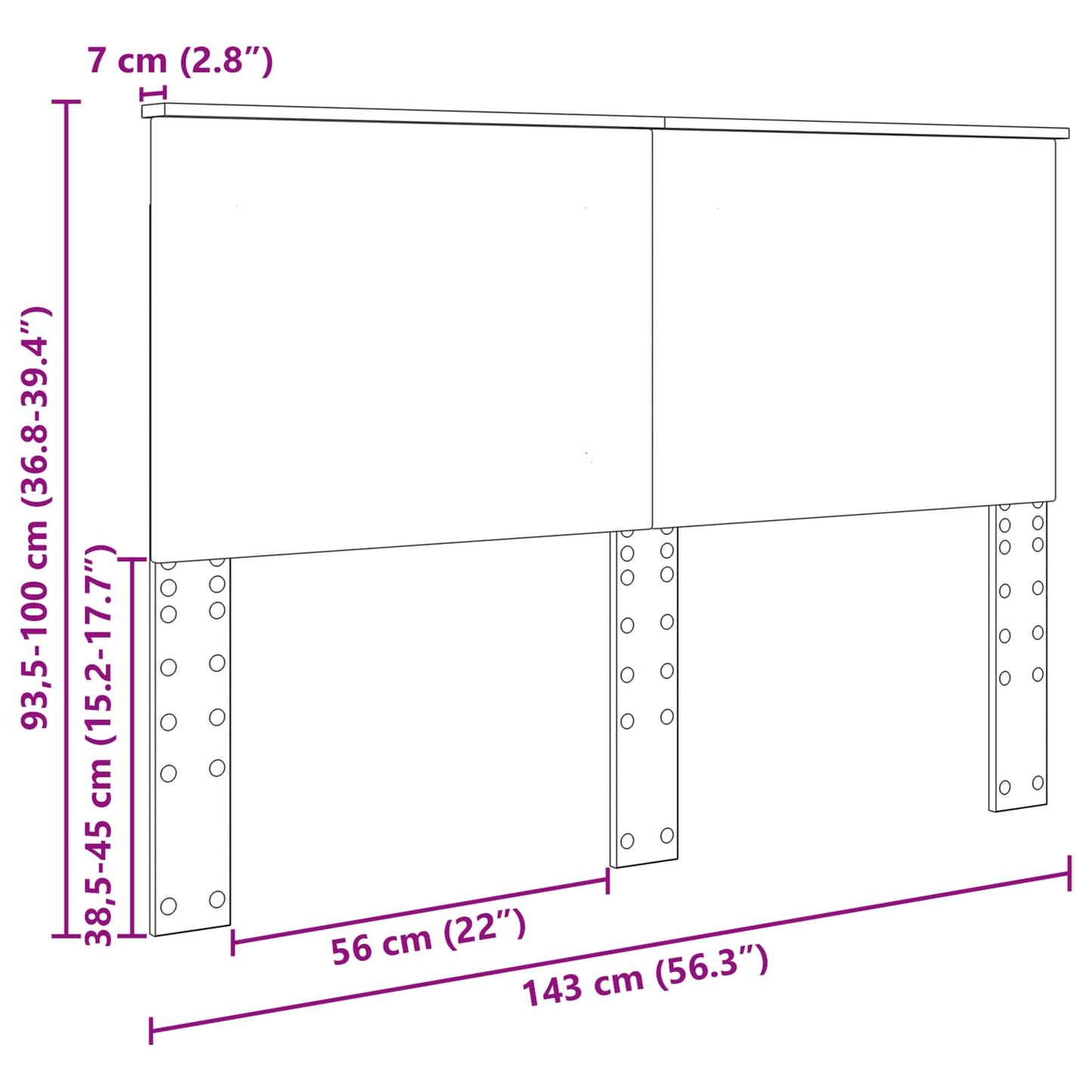 Kopfteil Graues Sonoma Holzwerkstoff