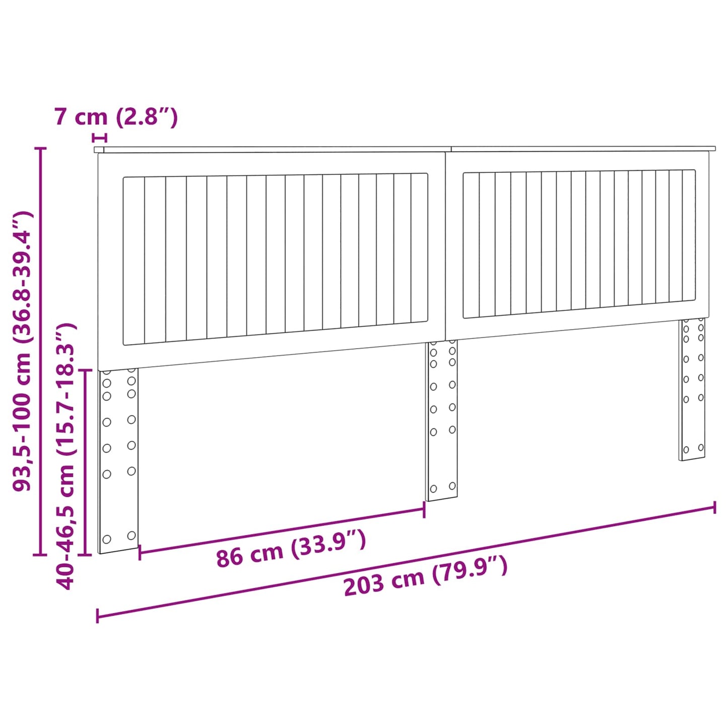 Kopfteil mit Kopfteil Beton Grau 200 cm Holzwerkstoff