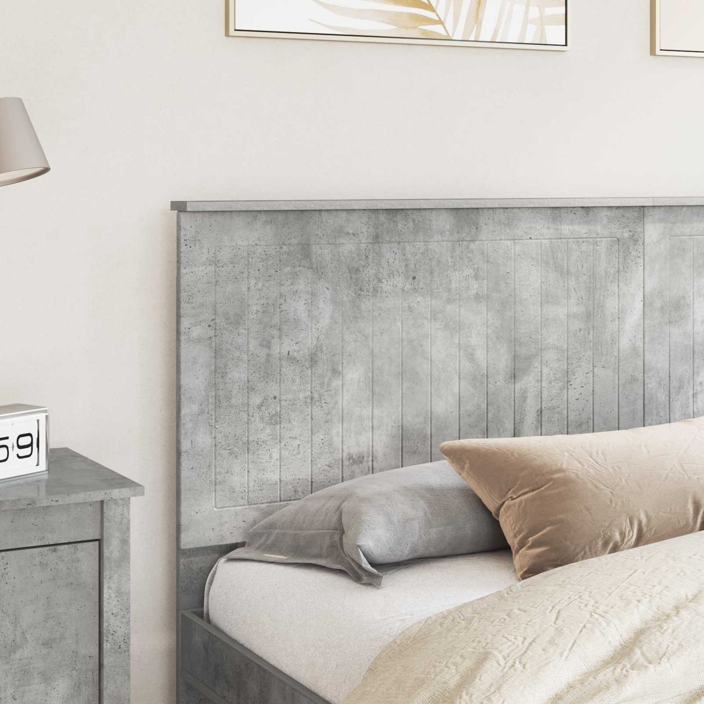 Kopfteil mit Kopfteil Beton Grau 180 cm Holzwerkstoff