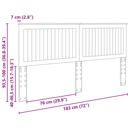 Kopfteil mit Kopfteil Beton Grau 180 cm Holzwerkstoff