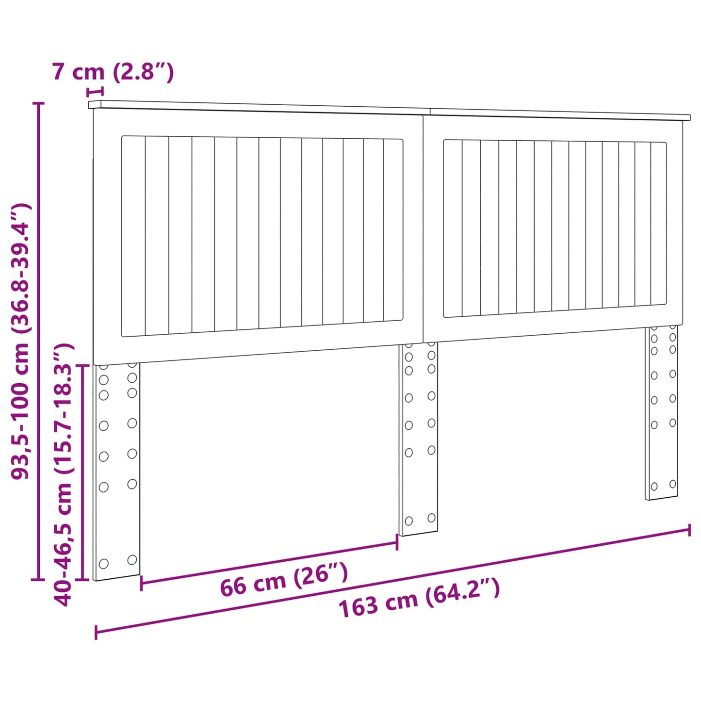 Kopfteil mit Kopfteil Braun Eichen-Optik 160 cm Holzwerkstoff