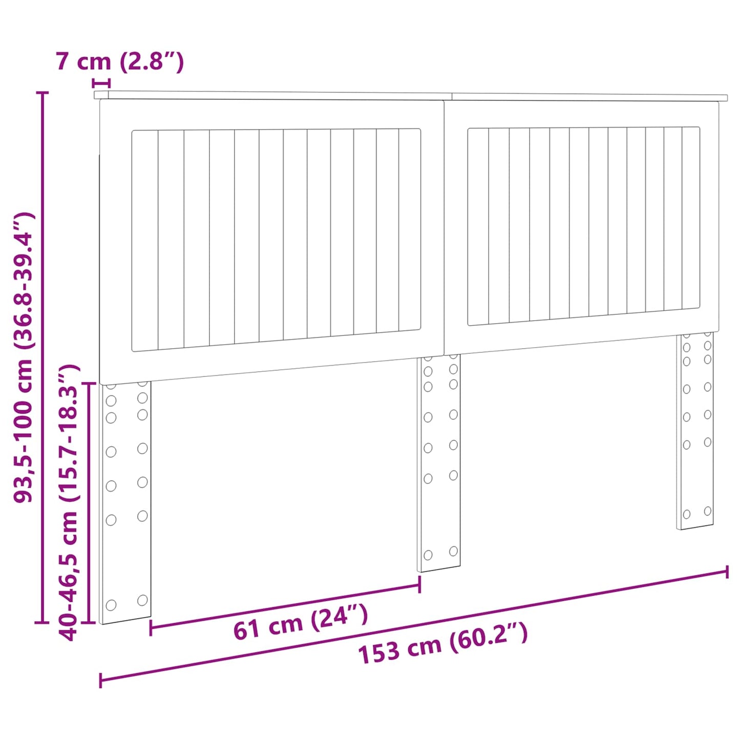 Kopfteil mit Kopfteil Altholz 150 cm Holzwerkstoff