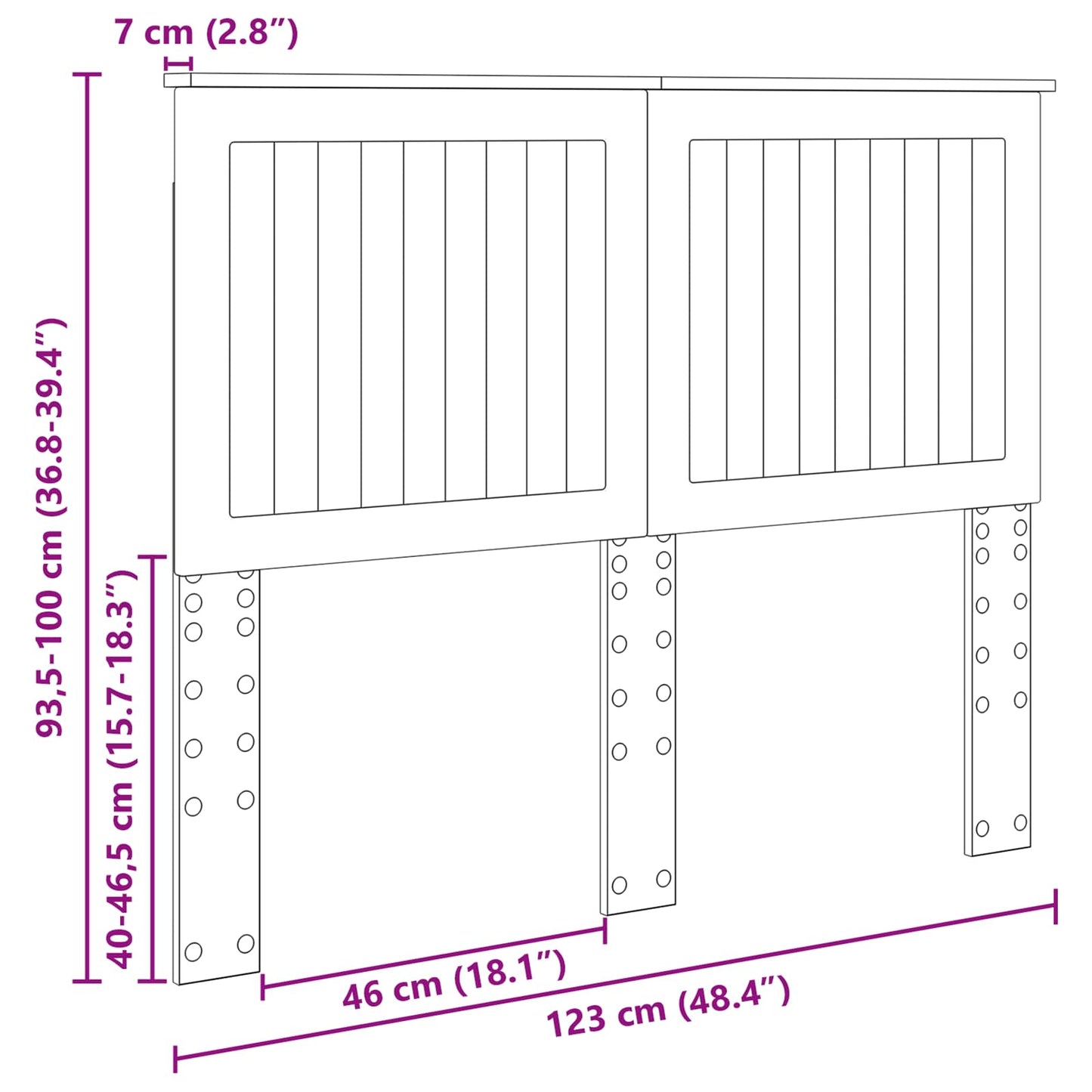 Kopfteil mit Kopfteil Altholz 120 cm Holzwerkstoff