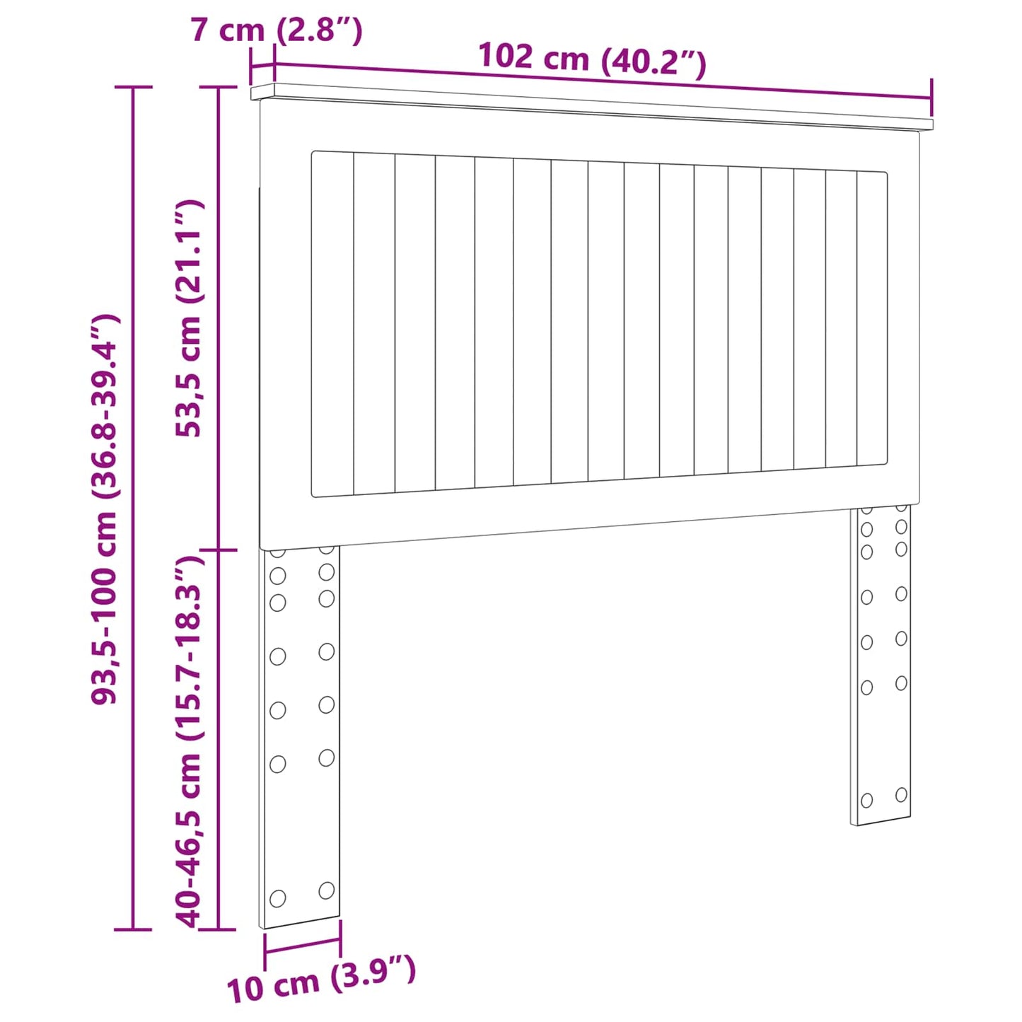 Kopfteil mit Kopfteil Weiß 100 cm Holzwerkstoff