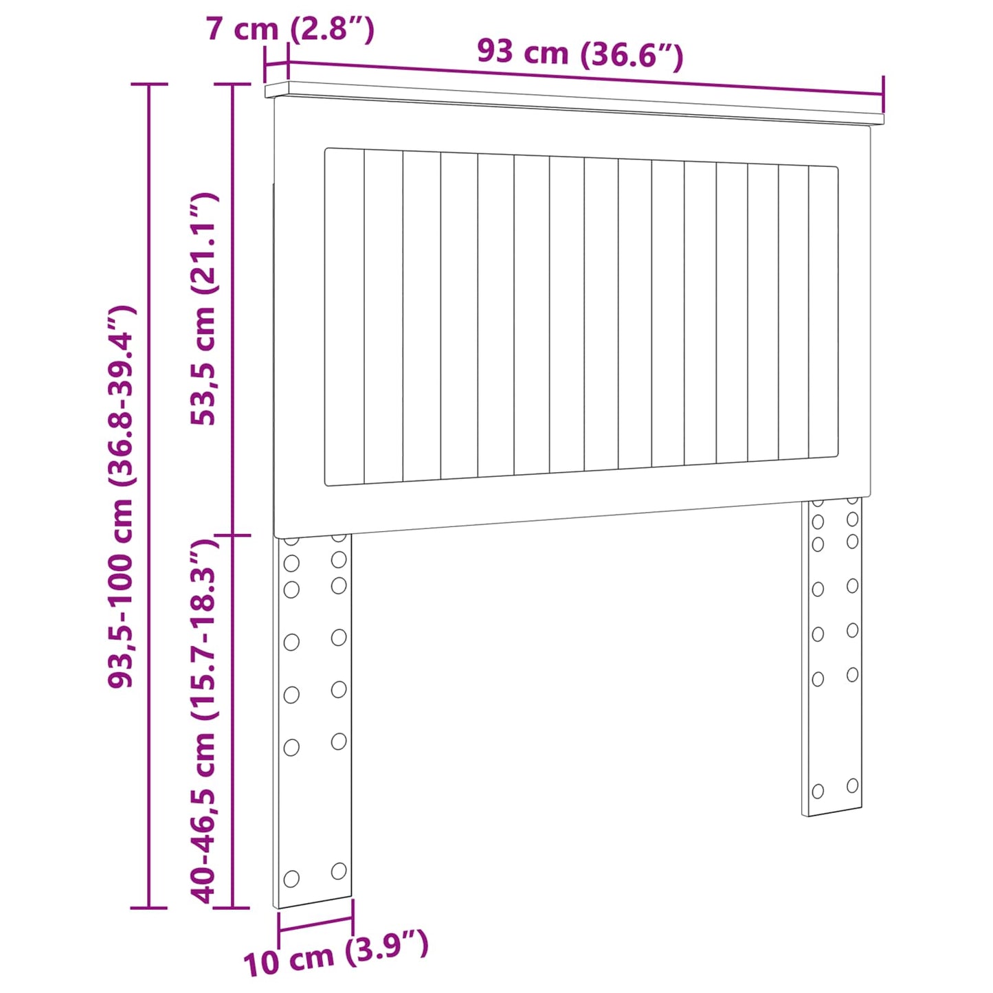 Kopfteil mit Kopfteil Sonoma-Eiche 90 cm Holzwerkstoff