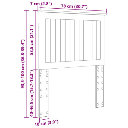 Kopfteil mit Kopfteil Schwarz Eichen-Optik 75 cm Holzwerkstoff