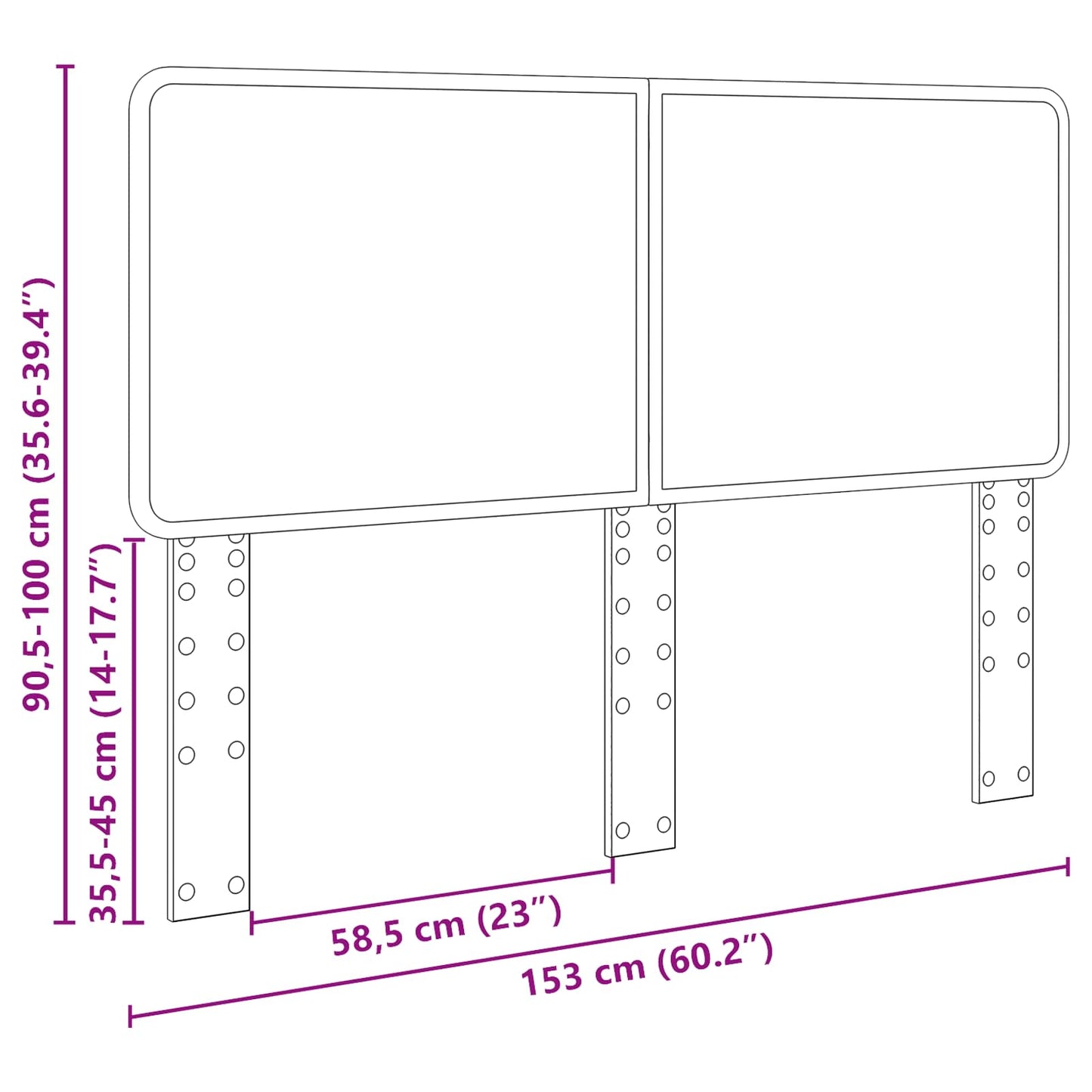 Kopfteil Braun Eichen-Optik 150 cm Holzwerkstoff