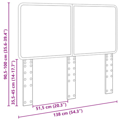 Kopfteil Geräucherte Eiche 135 cm Holzwerkstoff
